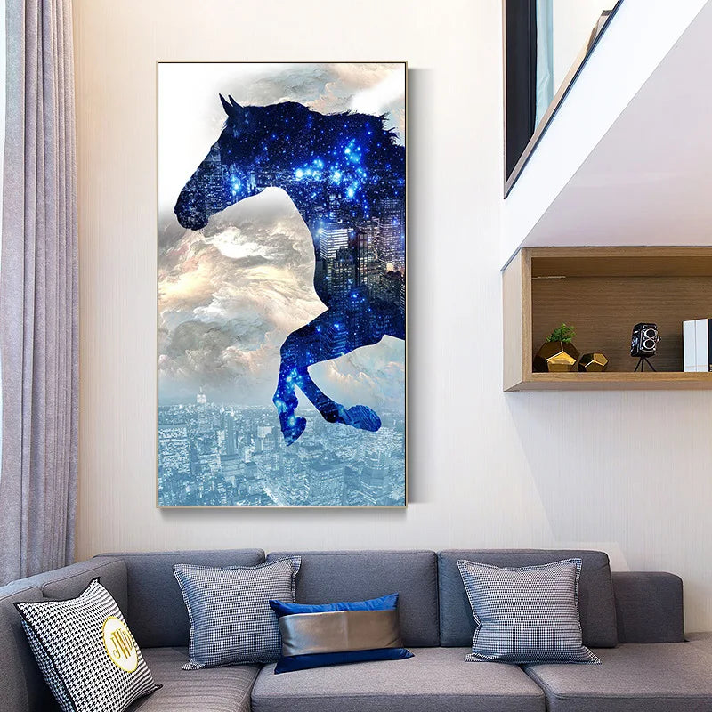 Prismatic Splendor: Porcelain Art with Crystal Details Atmosphere, Golden Rose Hanging Painting with LED Light