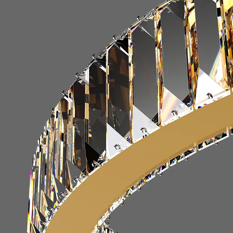 Home Decoration Pendant Light for Living Room Villa Luxury Custom Ring Crystal Chandelier