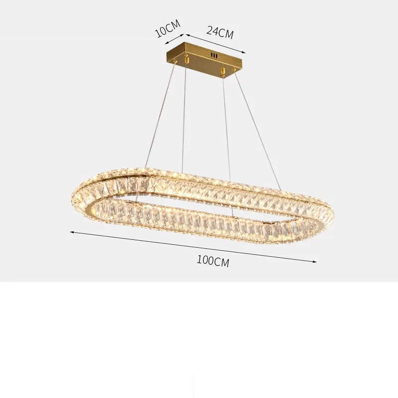 Nordic Modern Style Stainless Steel Crystal Chandelier Light Luxury for Living Room Restaurant Bedroom Hotel