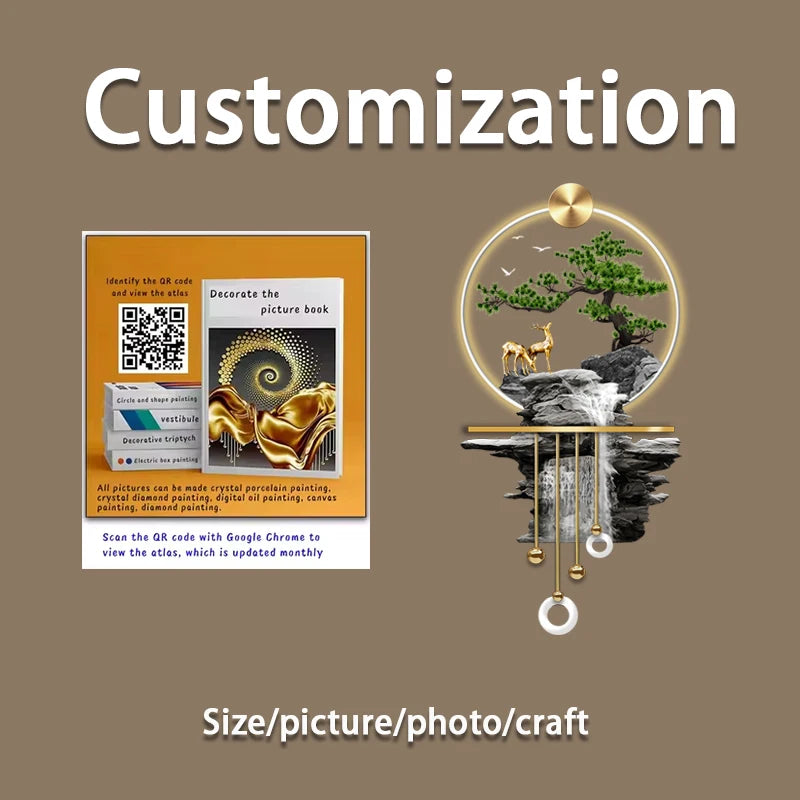 Light Luxury Nine Fish Picture Living Room Art Decor Paintings Modern High-grade Sense Sofa Background Wall Crystal Porcelain