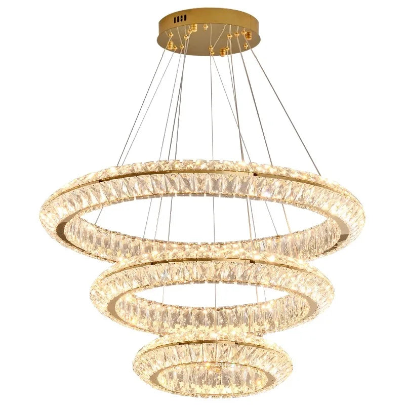Nordic Modern Style Stainless Steel Crystal Chandelier Light Luxury for Living Room Restaurant Bedroom Hotel