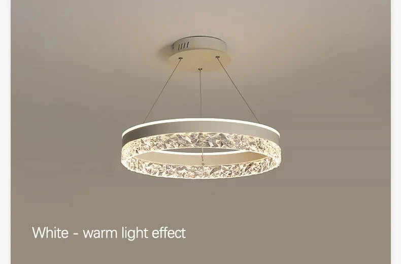 Modern LED Chandelier 1 Ring Pendant Lighting for Kitchen Island 50W Dimmable LED Pendant Ceiling Light Hanging Lamp with Remote