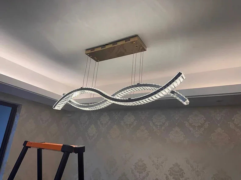 Modern home decoration salon lamps for living room smart crystal Pendant lights dining room indoor lighting