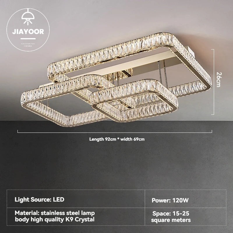Light Luxury Led Crystal Ceiling Light For Home Decoration Living Room Bedroom Dining Room Kitchen Crystal Lighting Fixtures