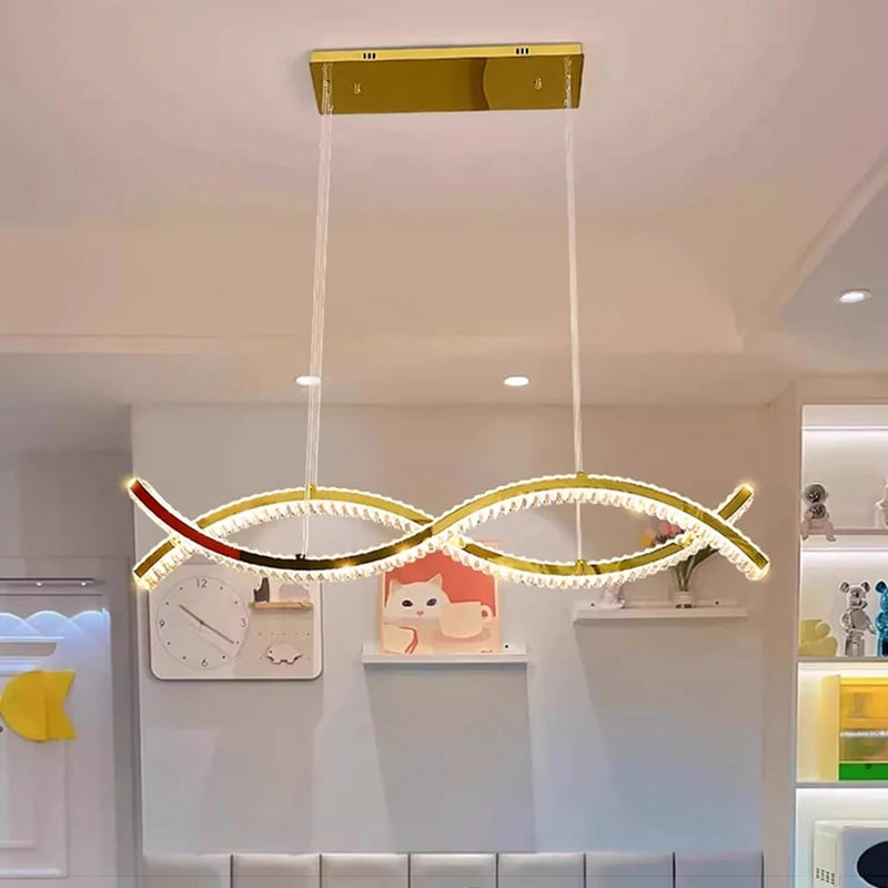 Modern home decoration salon lamps for living room smart crystal Pendant lights dining room indoor lighting