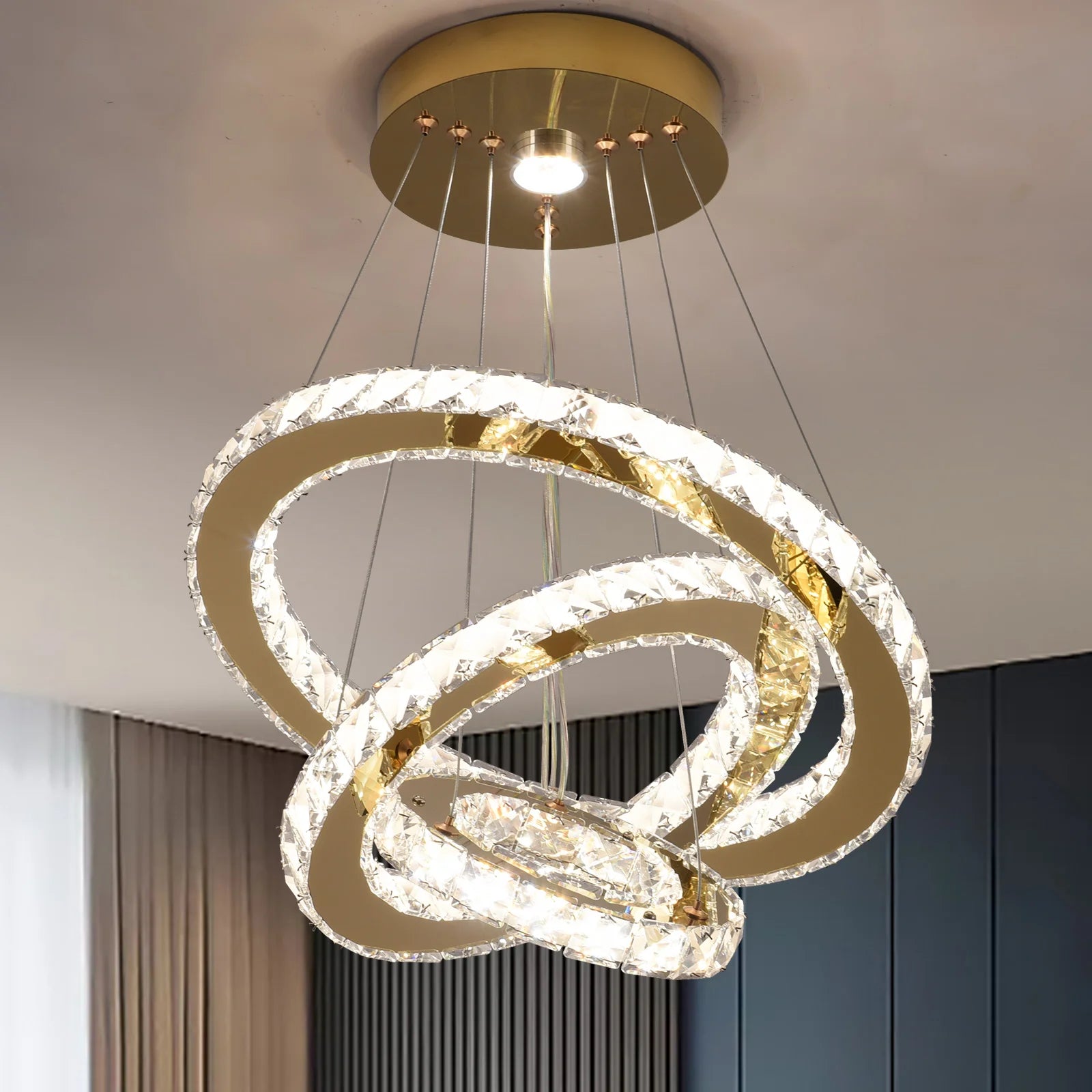 French luxury crystal chandeliers Hall living room Led ceiling lamp pendant ceiling light Room Kitchen Dining table decoration ﻿