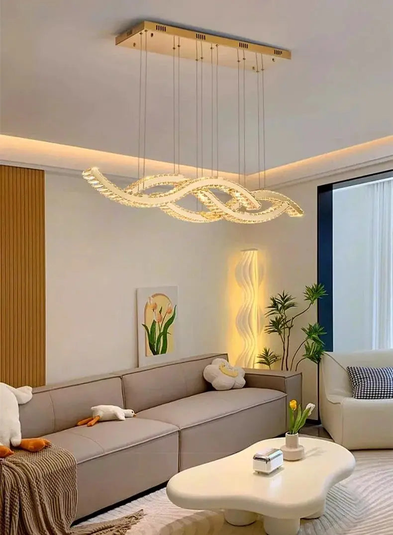 Modern home decoration salon lamps for living room smart crystal Pendant lights dining room indoor lighting