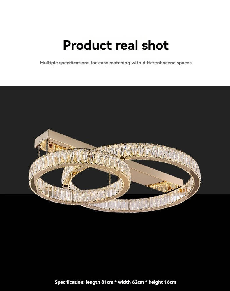 Light Luxury Led Crystal Ceiling Light For Home Decoration Living Room Bedroom Dining Room Kitchen Crystal Lighting Fixtures