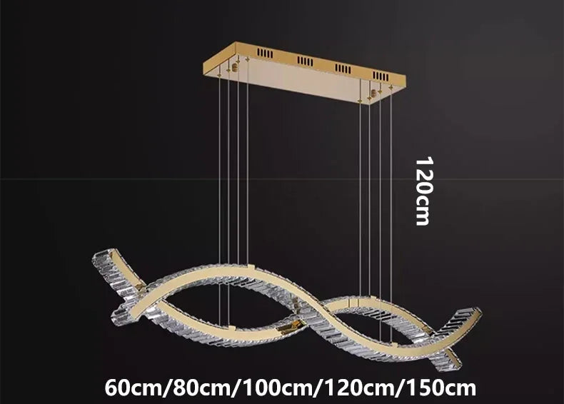 Modern home decoration salon lamps for living room smart crystal Pendant lights dining room indoor lighting