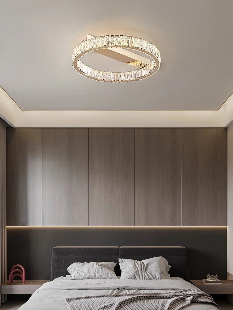Light Luxury Led Crystal Ceiling Light For Home Decoration Living Room Bedroom Dining Room Kitchen Crystal Lighting Fixtures