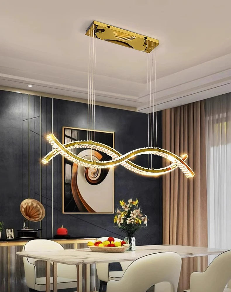 Modern home decoration salon lamps for living room smart crystal Pendant lights dining room indoor lighting