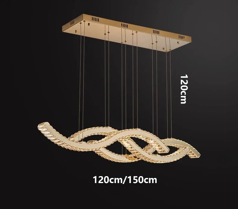 Modern home decoration salon lamps for living room smart crystal Pendant lights dining room indoor lighting