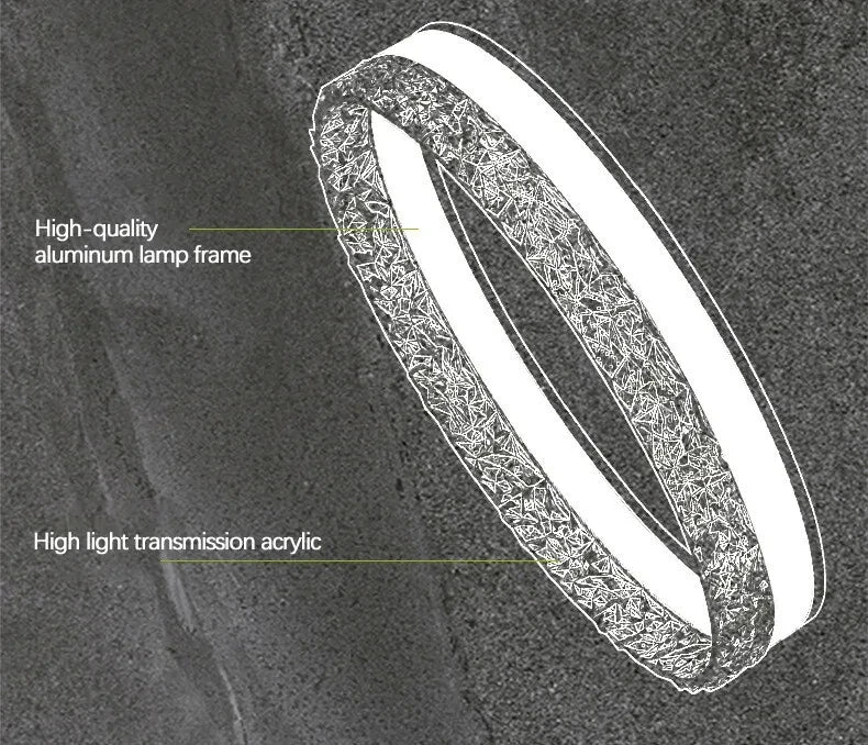 Modern LED Chandelier 1 Ring Pendant Lighting for Kitchen Island 50W Dimmable LED Pendant Ceiling Light Hanging Lamp with Remote