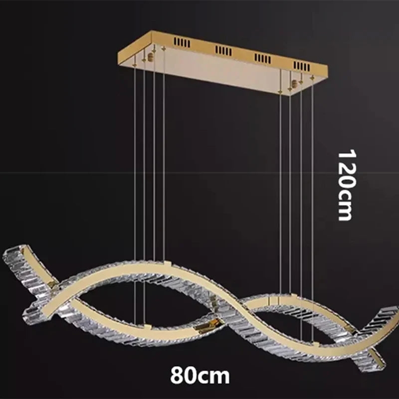 Modern home decoration salon lamps for living room smart crystal Pendant lights dining room indoor lighting