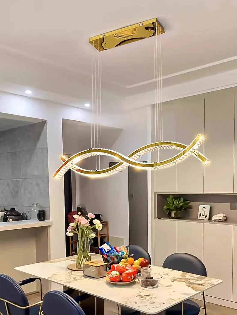 Modern home decoration salon lamps for living room smart crystal Pendant lights dining room indoor lighting