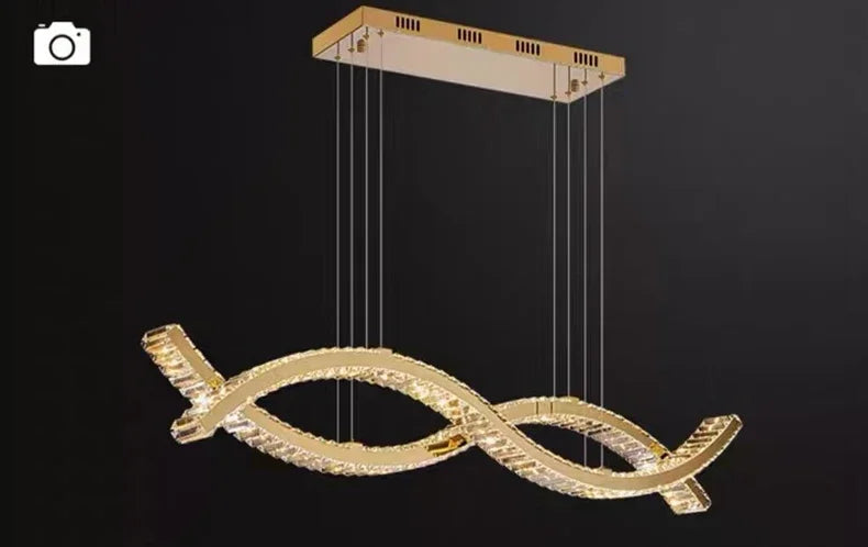 Modern home decoration salon lamps for living room smart crystal Pendant lights dining room indoor lighting