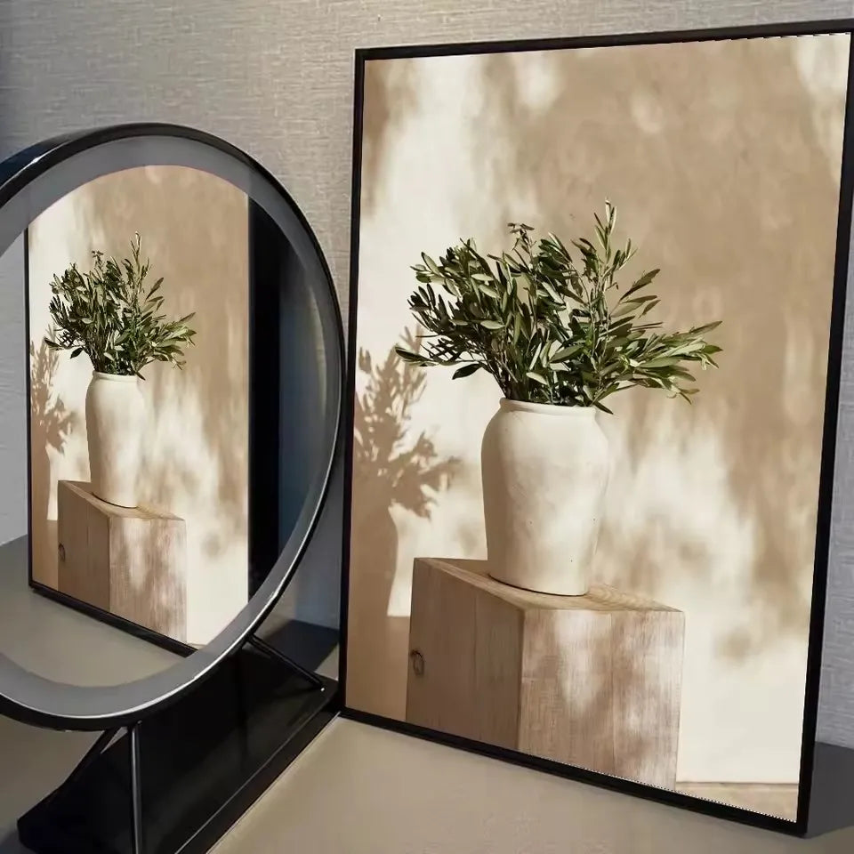 Art Deco Retro Floral Vase Canvas Wall Art Print, Frameless Modern Abstract Flower Poster for Home Decor, Aesthetic Room Decor