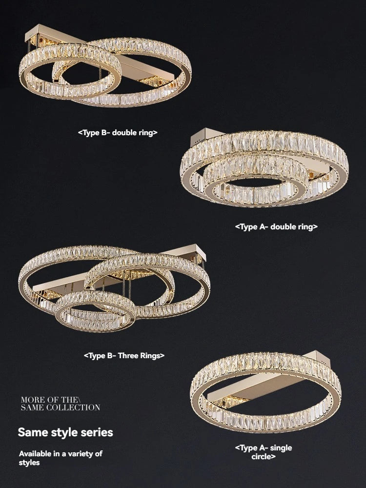 Light Luxury Led Crystal Ceiling Light For Home Decoration Living Room Bedroom Dining Room Kitchen Crystal Lighting Fixtures