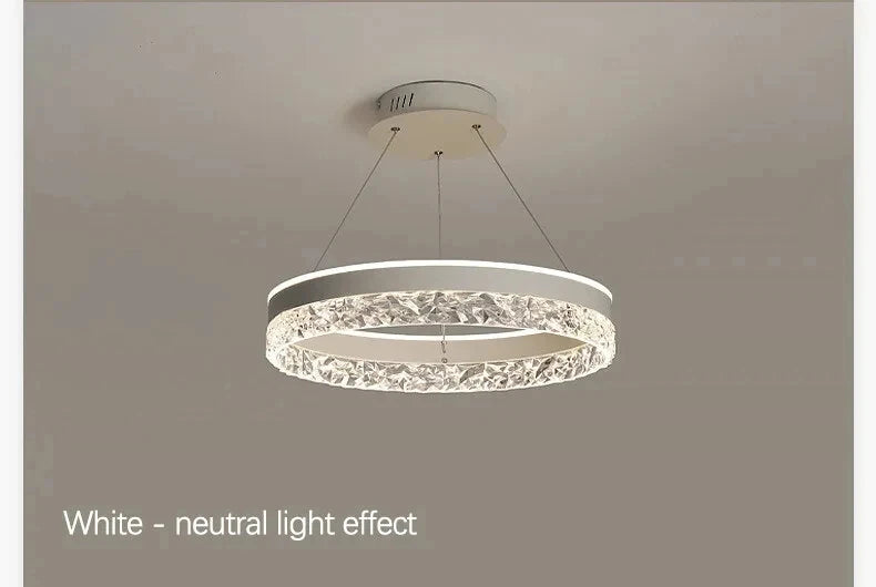Modern LED Chandelier 1 Ring Pendant Lighting for Kitchen Island 50W Dimmable LED Pendant Ceiling Light Hanging Lamp with Remote