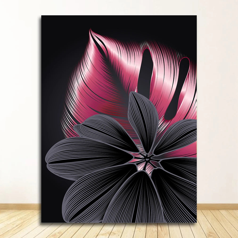 Art Painting Nordic Living Room Decoration Picture Black Golden Plant Leaf Canvas Poster Print Modern Home Decor Abstract Wall