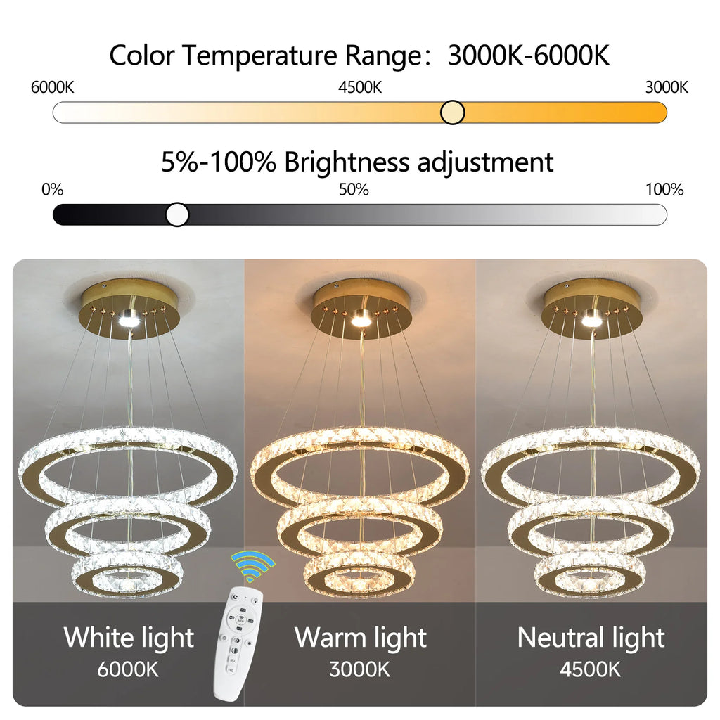 French luxury crystal chandeliers Hall living room Led ceiling lamp pendant ceiling light Room Kitchen Dining table decoration ﻿