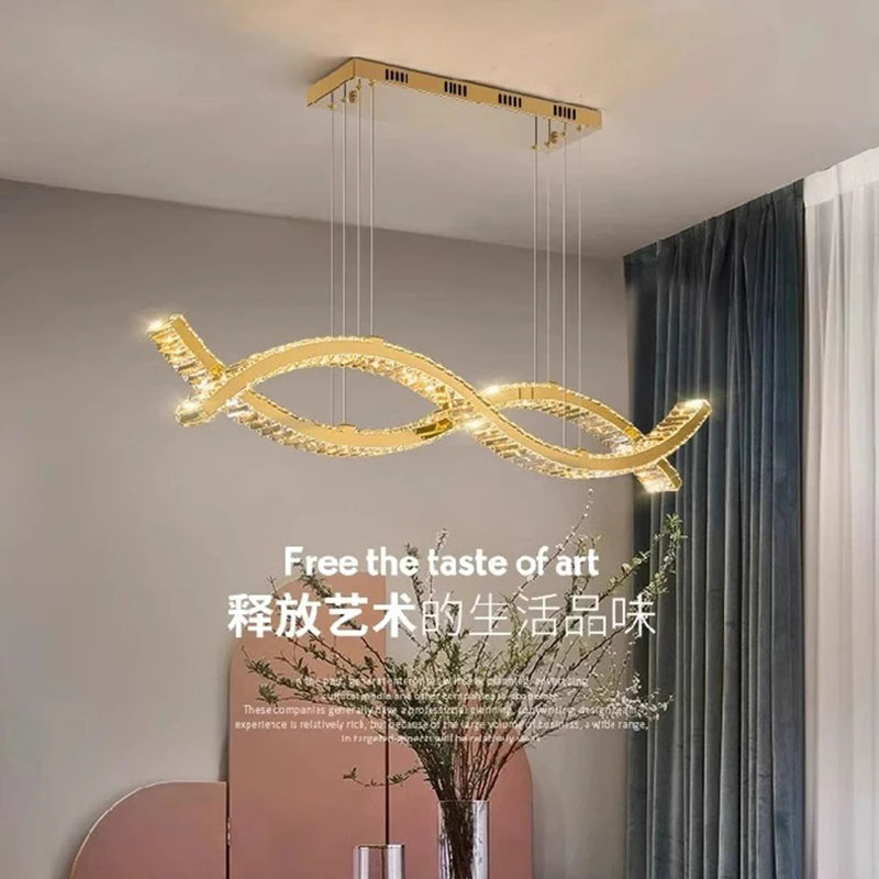 Modern home decoration salon lamps for living room smart crystal Pendant lights dining room indoor lighting