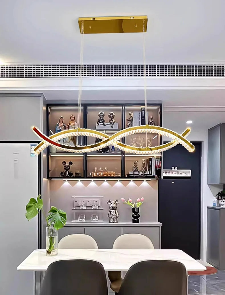 Modern home decoration salon lamps for living room smart crystal Pendant lights dining room indoor lighting