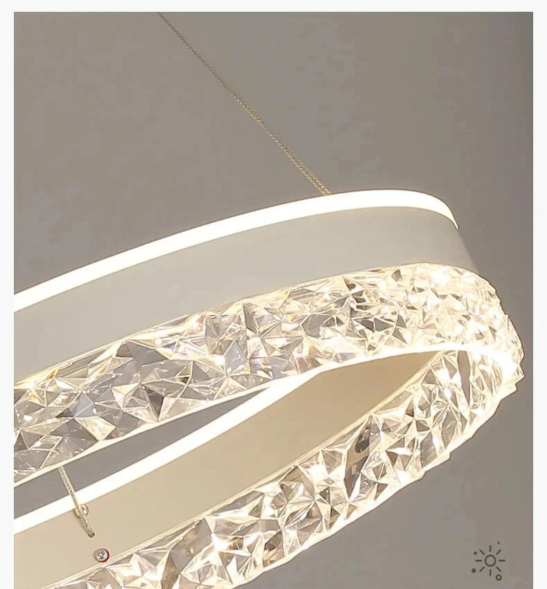 Modern LED Chandelier 1 Ring Pendant Lighting for Kitchen Island 50W Dimmable LED Pendant Ceiling Light Hanging Lamp with Remote