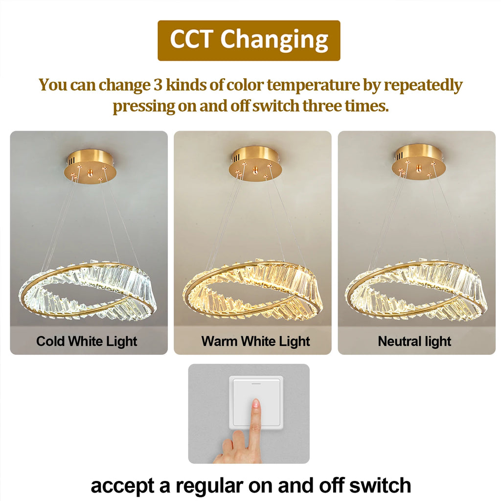 Led Luxury Ring Pendant Lights For Living Dining Room Chandelier Modern Home Decor Ceiling Lamp Nordic Luminaire Fixture Lustre