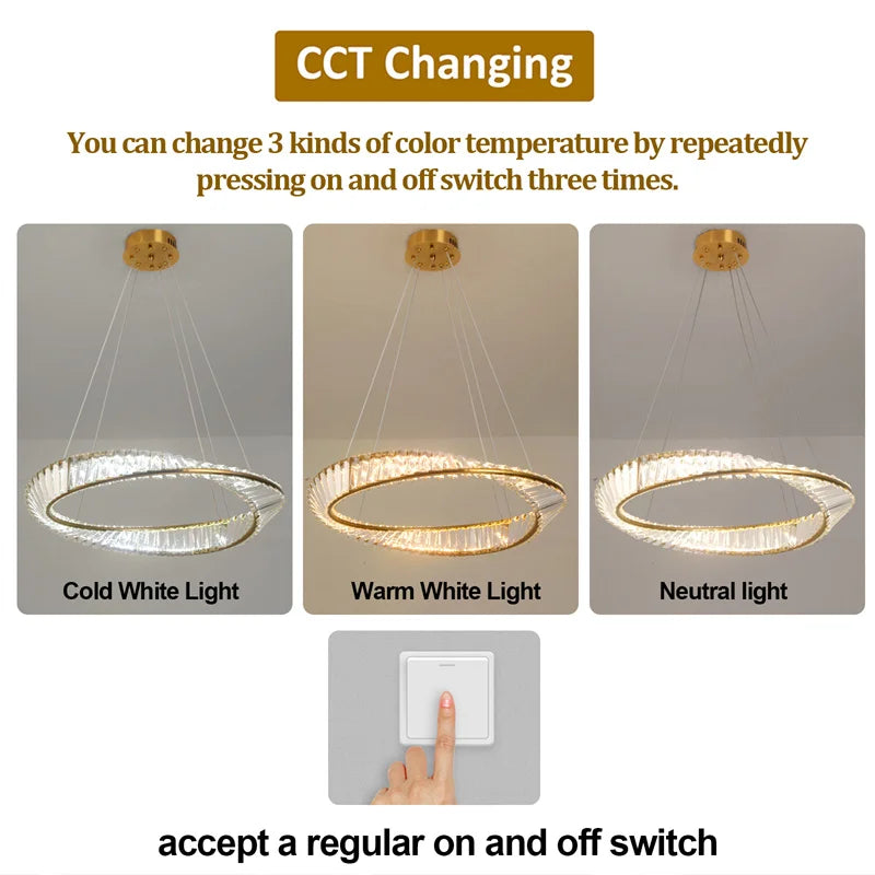 Led Luxury Ring Pendant Lights For Living Dining Room Chandelier Modern Home Decor Ceiling Lamp Nordic Luminaire Fixture Lustre