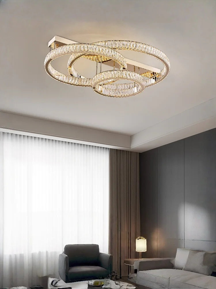 Light Luxury Led Crystal Ceiling Light For Home Decoration Living Room Bedroom Dining Room Kitchen Crystal Lighting Fixtures
