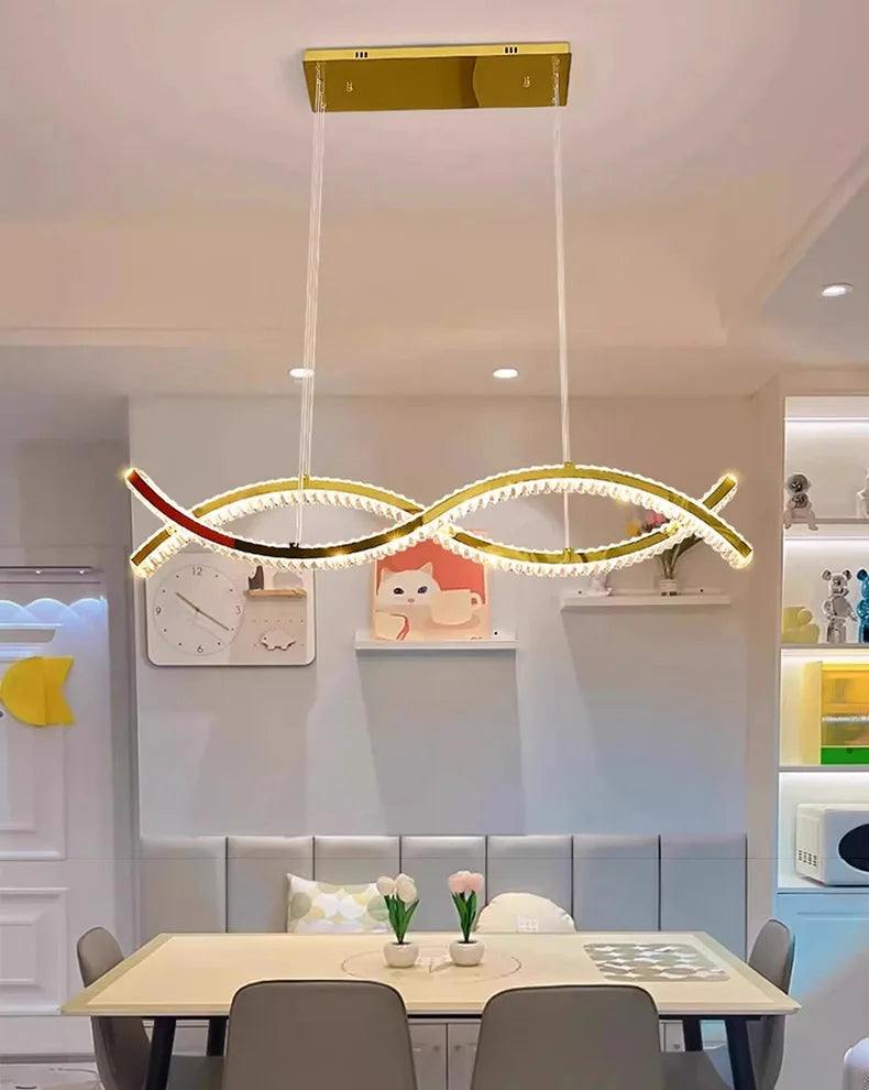 Modern home decoration salon lamps for living room smart crystal Pendant lights dining room indoor lighting