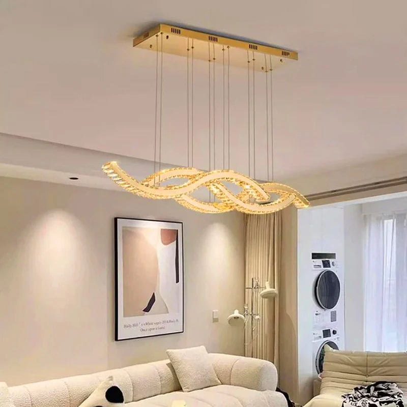 Modern home decoration salon lamps for living room smart crystal Pendant lights dining room indoor lighting