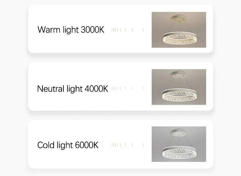 Modern LED Chandelier 1 Ring Pendant Lighting for Kitchen Island 50W Dimmable LED Pendant Ceiling Light Hanging Lamp with Remote