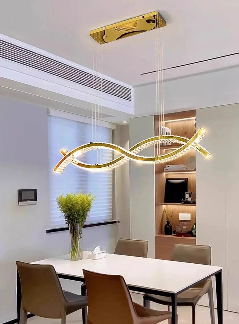 Modern home decoration salon lamps for living room smart crystal Pendant lights dining room indoor lighting