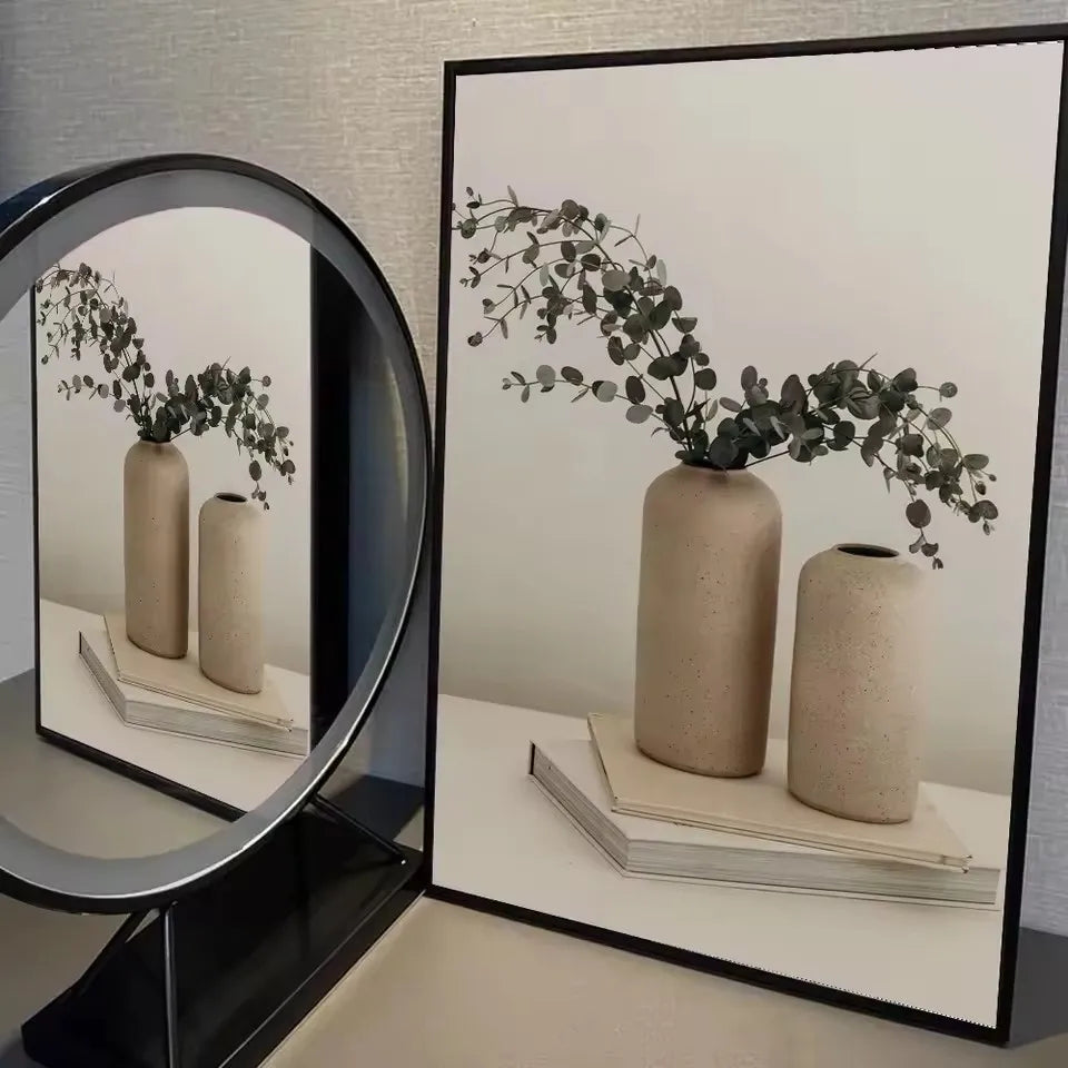 Art Deco Retro Floral Vase Canvas Wall Art Print, Frameless Modern Abstract Flower Poster for Home Decor, Aesthetic Room Decor