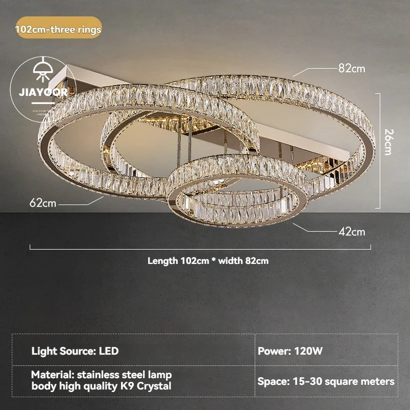 Light Luxury Led Crystal Ceiling Light For Home Decoration Living Room Bedroom Dining Room Kitchen Crystal Lighting Fixtures