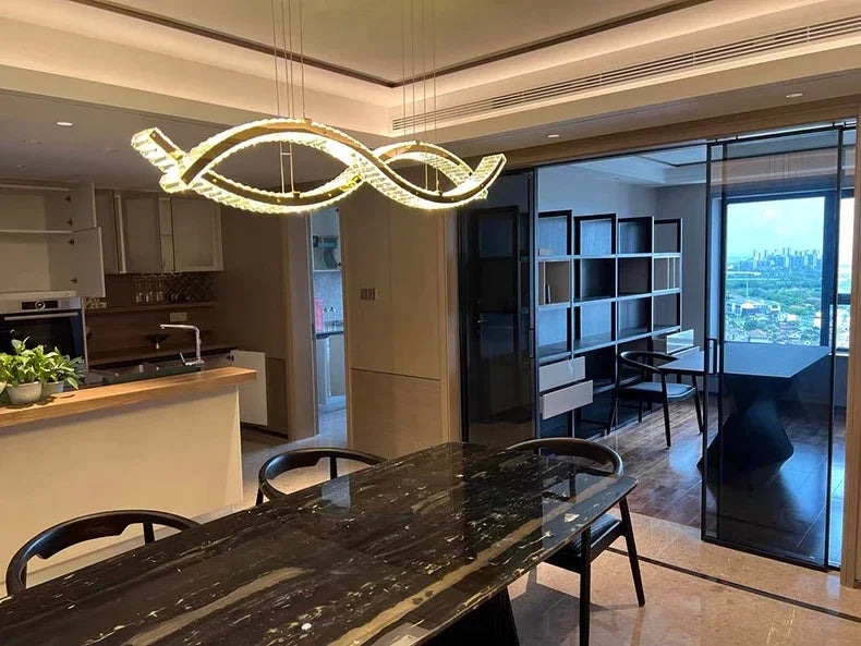 Modern home decoration salon lamps for living room smart crystal Pendant lights dining room indoor lighting