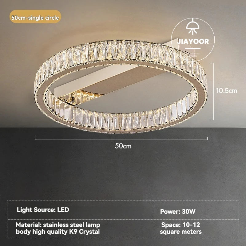 Light Luxury Led Crystal Ceiling Light For Home Decoration Living Room Bedroom Dining Room Kitchen Crystal Lighting Fixtures