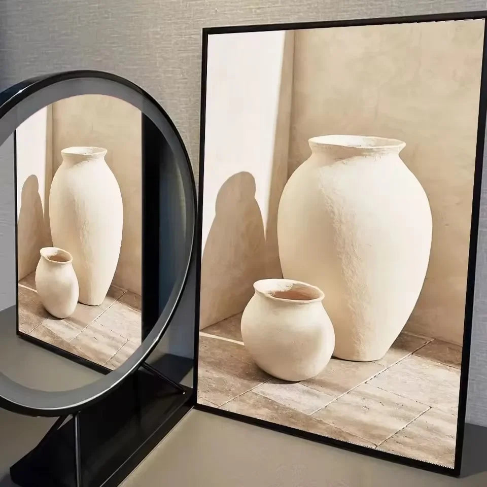 Art Deco Retro Floral Vase Canvas Wall Art Print, Frameless Modern Abstract Flower Poster for Home Decor, Aesthetic Room Decor