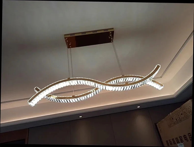 Modern home decoration salon lamps for living room smart crystal Pendant lights dining room indoor lighting