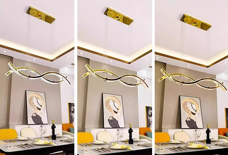 Modern home decoration salon lamps for living room smart crystal Pendant lights dining room indoor lighting