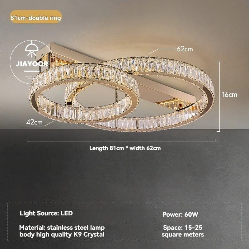 Light Luxury Led Crystal Ceiling Light For Home Decoration Living Room Bedroom Dining Room Kitchen Crystal Lighting Fixtures