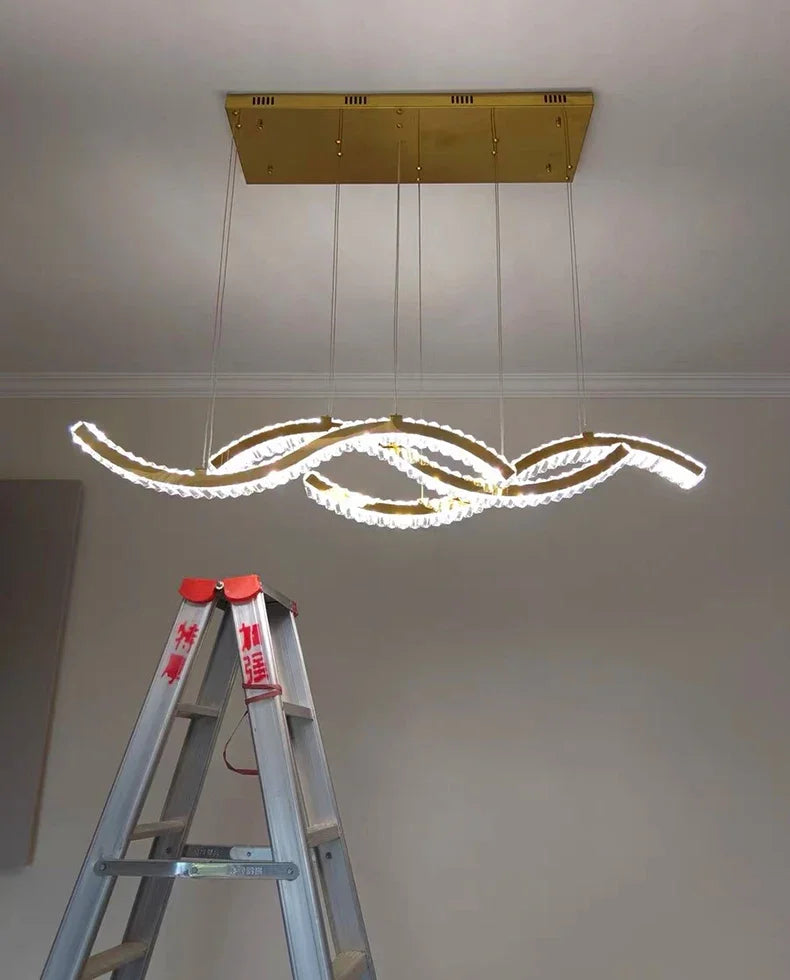 Modern home decoration salon lamps for living room smart crystal Pendant lights dining room indoor lighting