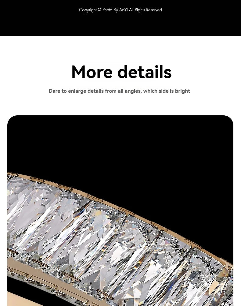 Light Luxury Led Crystal Ceiling Light For Home Decoration Living Room Bedroom Dining Room Kitchen Crystal Lighting Fixtures