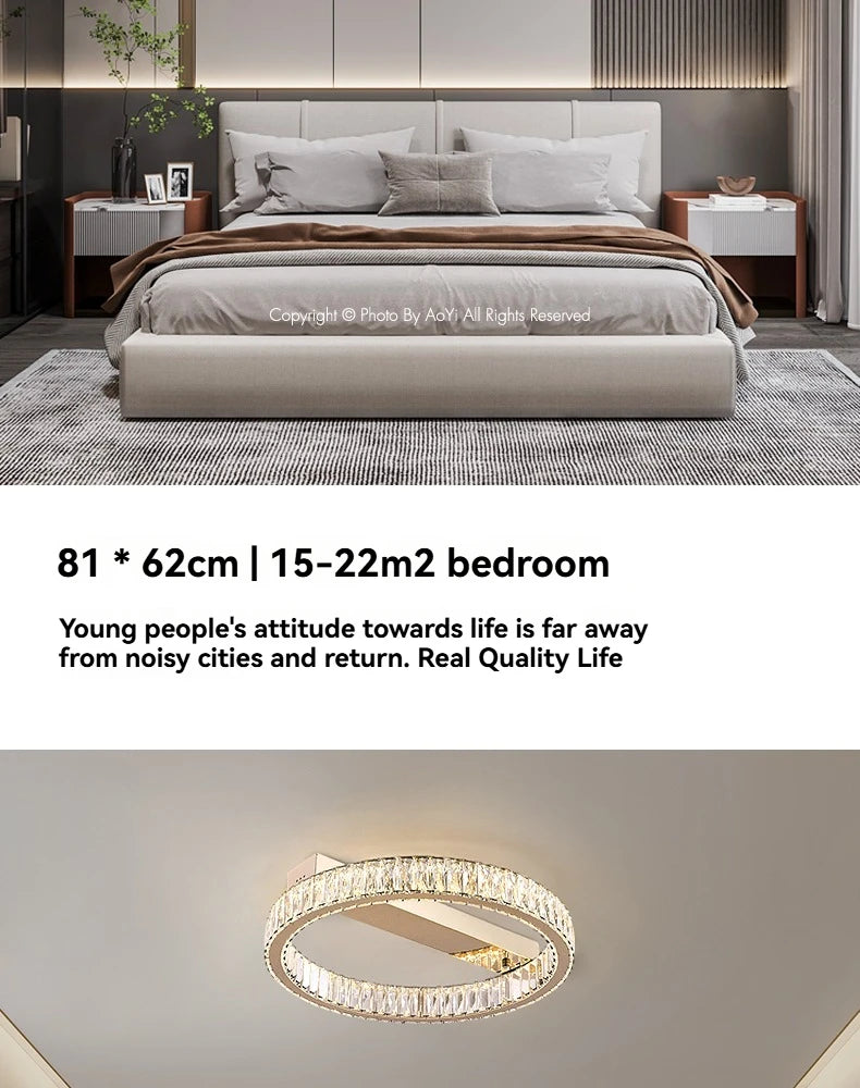 Light Luxury Led Crystal Ceiling Light For Home Decoration Living Room Bedroom Dining Room Kitchen Crystal Lighting Fixtures