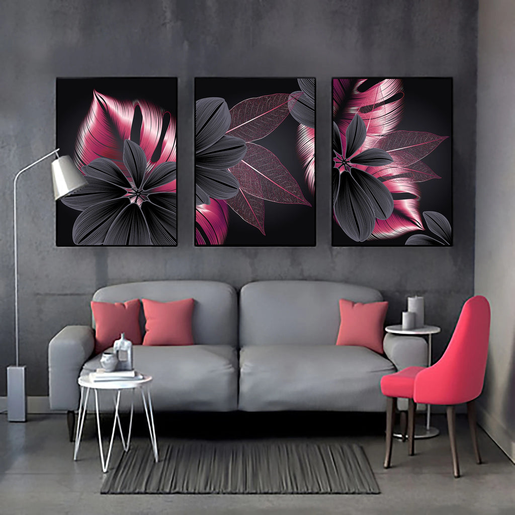 Art Painting Nordic Living Room Decoration Picture Black Golden Plant Leaf Canvas Poster Print Modern Home Decor Abstract Wall