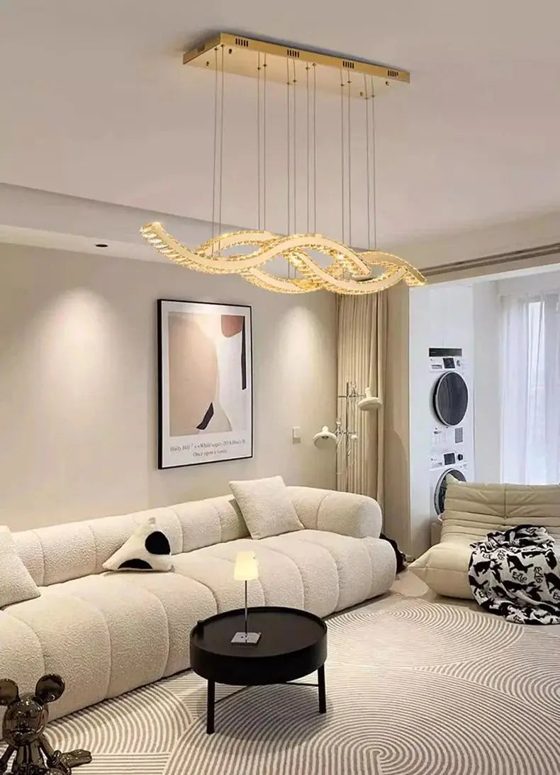 Modern home decoration salon lamps for living room smart crystal Pendant lights dining room indoor lighting